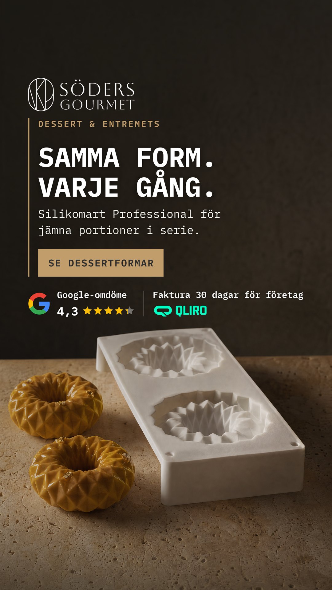 Annons Samma form varje gång, stående format