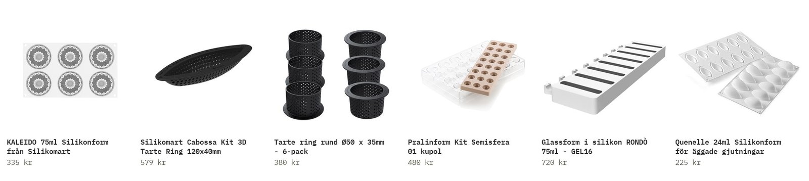 Sex formar ur Söders Gourmets sortiment